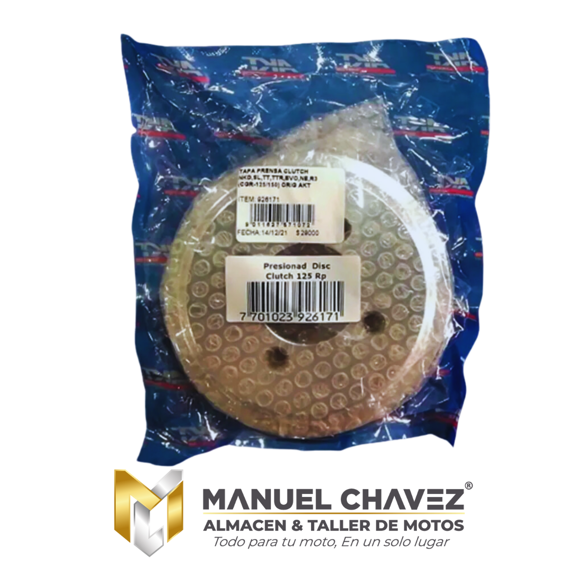 TAPA PRENSA CLUTCH AKT ORIGINAL NKD/SL/TT/TTR/EVO/NE/R3/CGR 125/CGR 150