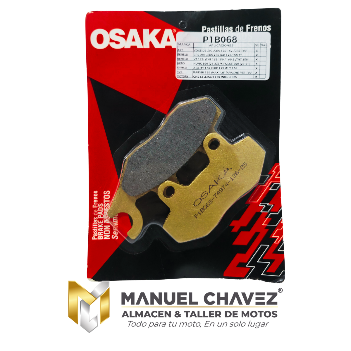 PASTILLA F/D DEL RTR 160/180/EVO 125 R3/CR 5 OSAKA