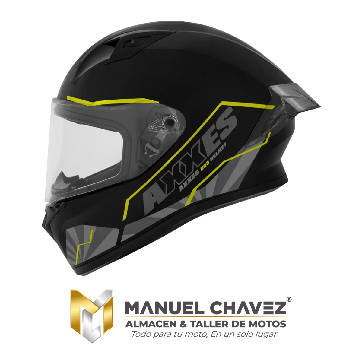 CASCO INTEGRAL NEGRO VERDE MATE AXXES BUSHI